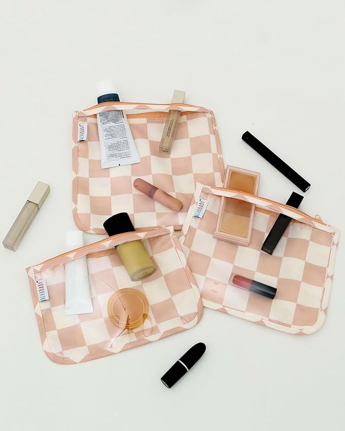 ALVA Diaper Bag Pouches | 3pcs Mess-Proof Travel Toiletry | TSA Approved Toiletry Bag | Cosmetic Makeup Bag Diaper Organizer for Baby and Mom Essentials