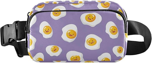 Kawaii Fried Eggs Fanny Pack for Women Men Water Resistant Fashion Waist Packs with Adjustable Strap Belt Bag for Travel Workout Jogging Hiking 21219093