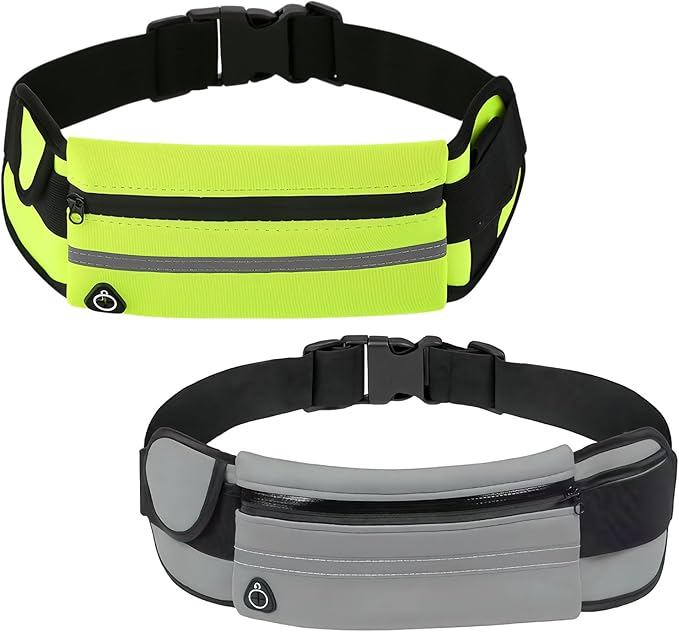 Anti-Theft Invisible Waist Bag, Anti-Theft Money Belt Multifunctional Outdoor Sports Waist Bag for Sports, Travel & Daily Use (Green+Grey)