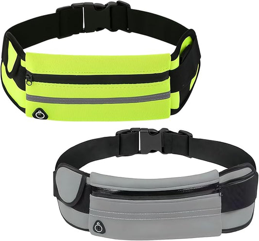 Anti-Theft Invisible Waist Bag, Anti-Theft Money Belt Multifunctional Outdoor Sports Waist Bag for Sports, Travel & Daily Use (Green+Grey)