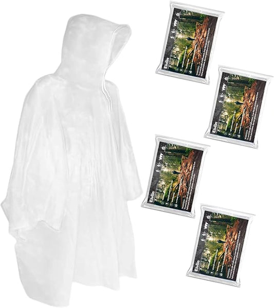 Rain Ponchos, Emergency Disposable Rain Poncho with Drawstring Hood&Waterproof Plastic for Adults&Teens