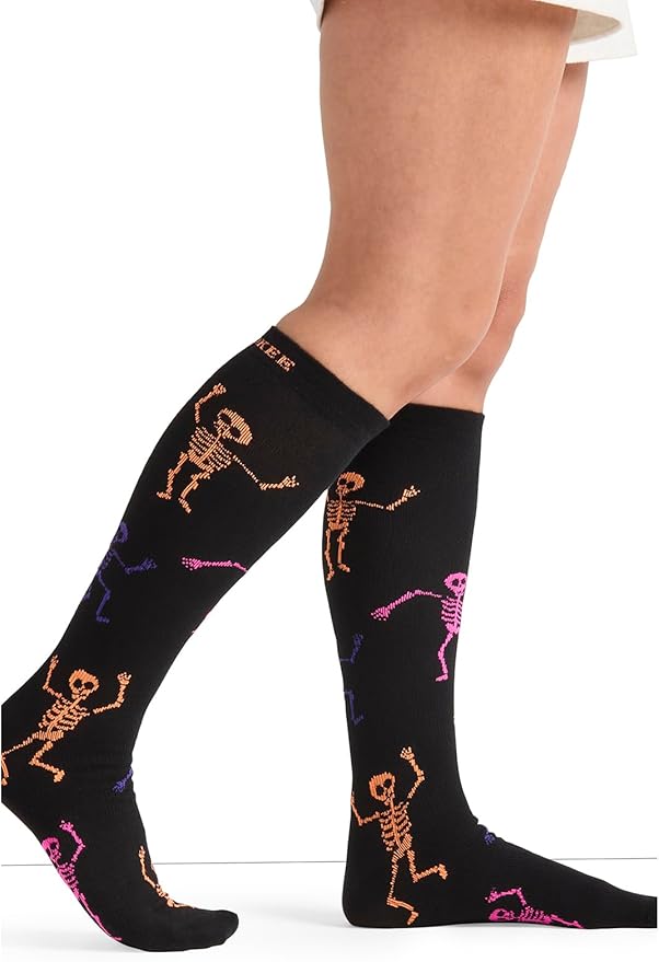 Cherokee Women's 10-15mmHg Compression Socks – Fun Print Knee Highs with Light Support, Soft Feel - PRINTSUPPORT