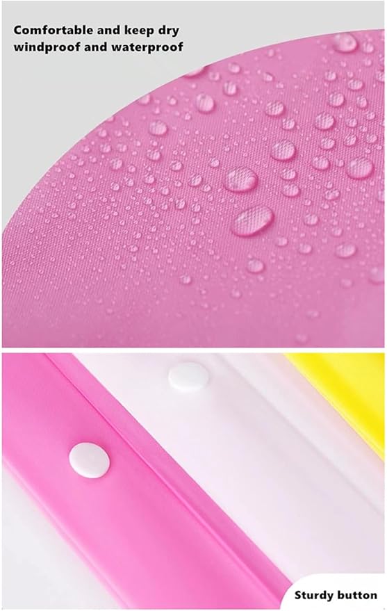 2 Pack Reusable Waterproof Raincoat EVA Emergency Rain Ponchos One Size Rain Jacket for Children, Boys and Girls
