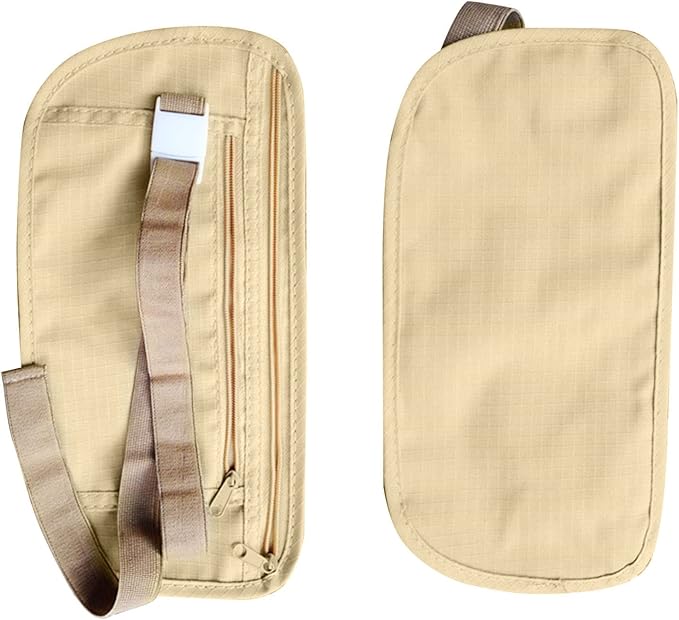 Thin Profile Money Belt Secure Travel Belt Bag Hidden Blocking Wallets Anti-Theft Passport Pouch Pack Small Travel Wall