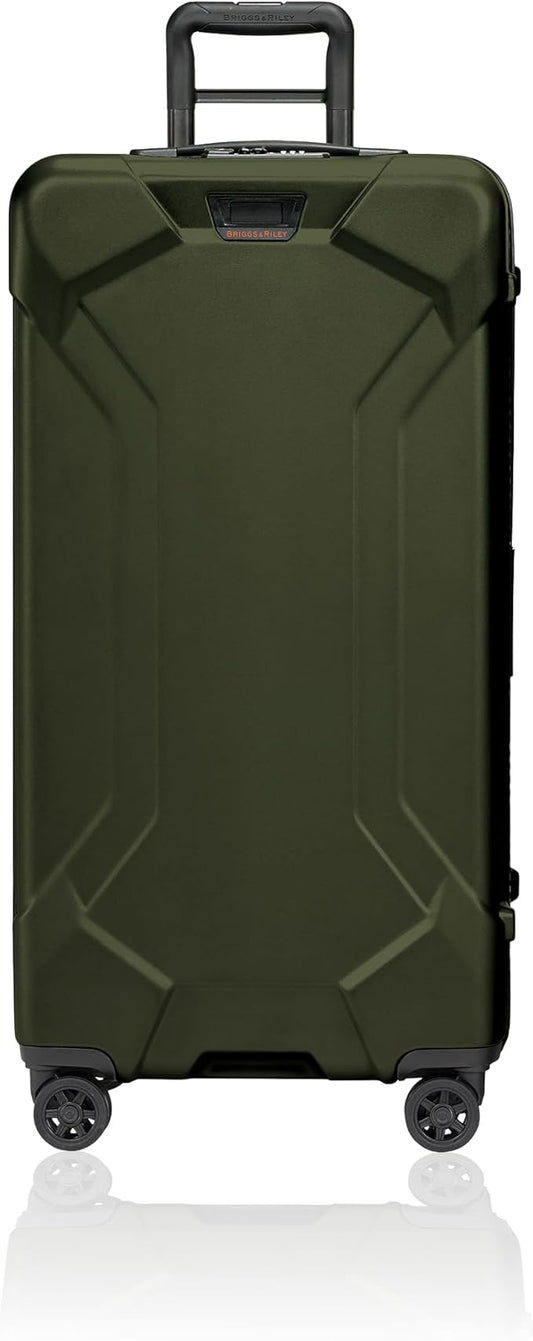 Briggs & Riley 32" Extra Large Trunk Spinner - Checked Luggage for Travel, Suitcases with Wheels, Hardside Rolling Bag for Men & Women, Self-Repairing Zipper - Torq Collection, Hunter Green
