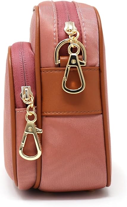 Womens Anti-Theft Water-Proof Travel Crossbody Bag with Slash-Resistant Faux Leather & Locking Clasps Strap