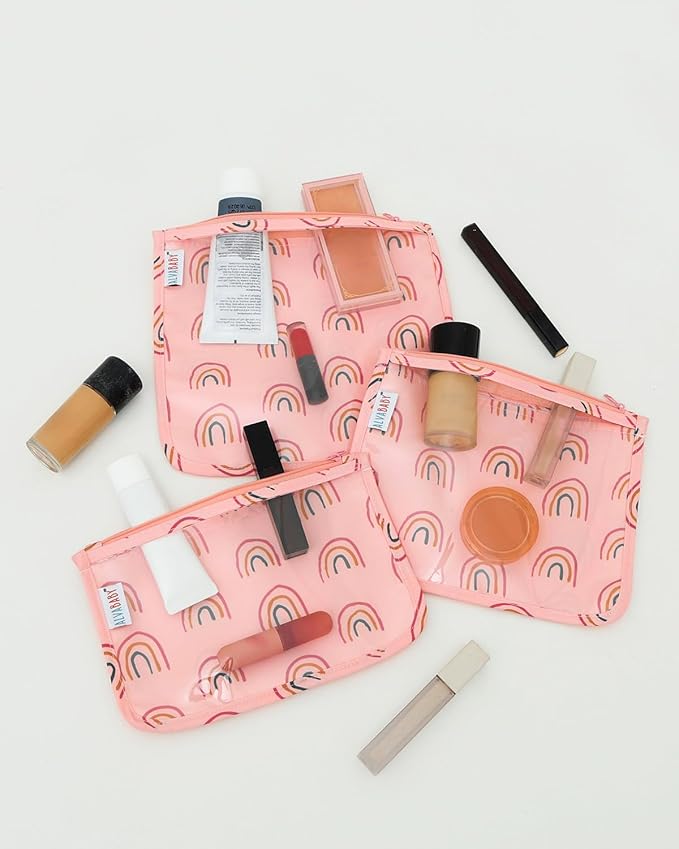 ALVA Diaper Bag Pouches | 3pcs Mess-Proof Travel Toiletry | TSA Approved Toiletry Bag | Cosmetic Makeup Bag Diaper Organizer for Baby and Mom Essentials