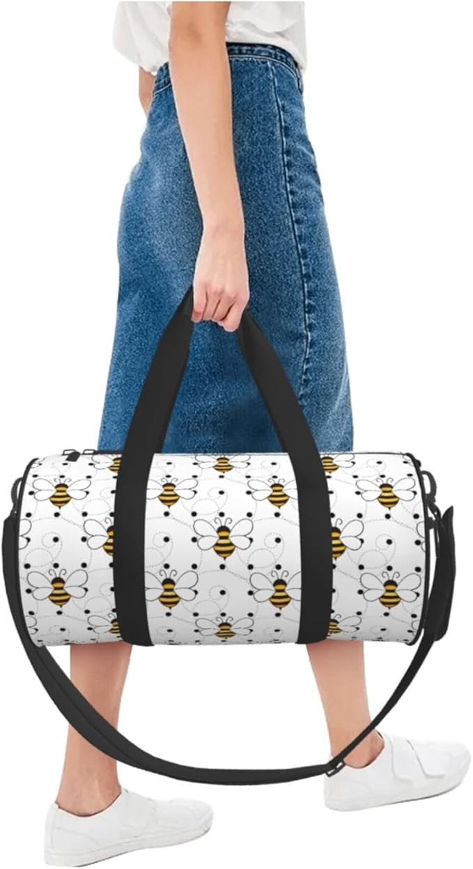 Cute Small Wasp for Duffle Bag, Waterproof Large Duffle Bag, Weekender Bag, Gym Bag, Sports Bag, Overnight Bag