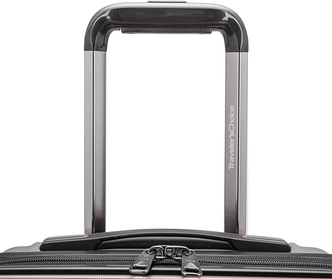 Traveler's Choice Archer Polycarbonate Hardside Spinner Luggage Set, Tie Down Straps, Grey, 3-Piece