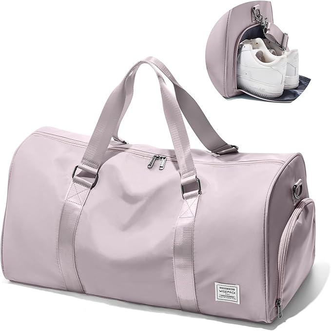 Gym Bag for Women Men with Shoe Compartment,Small Travel Duffle Bags for Traveling Overnight Weekender Bag Personal Item Travel Bag Large Sport Bag Workout Bag Pink
