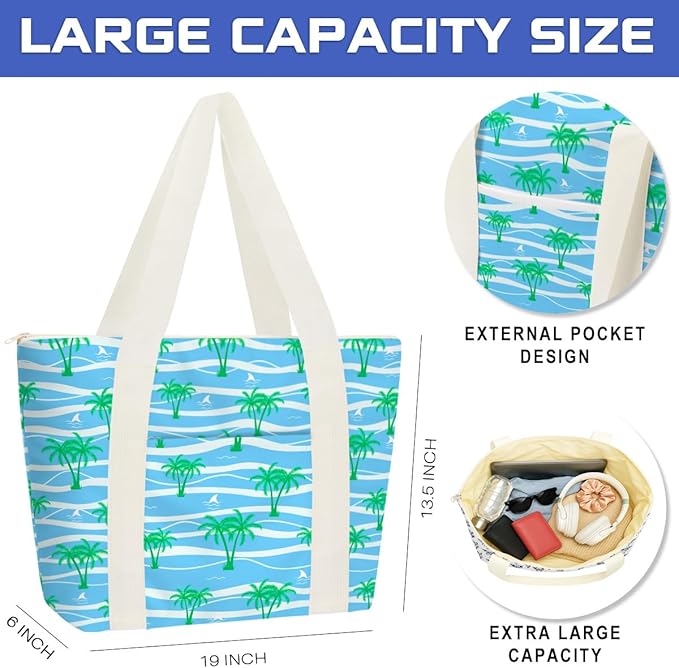 JIUWEIHU Beach Pool Bag And Wet Dry Bag Waterproof Sandproof Tree Beach Laundry Tote Bags for Swimsuits for Travel