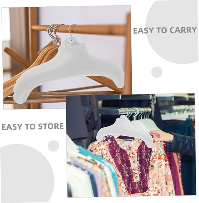 STOBAZA Inflatable Clothes Hanger Travel-Friendly Foldable Coat Holder for Storage and Drying Portable PVC Laundry Hanger for Camping and Outdoor Use