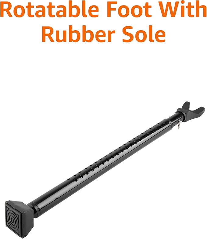 Amazon Basics Door Security Bar, 25-45 inch Adjustable, Security Door Stopper, for Home, Apartment, Hotel, Travel, Black, 1-Pack
