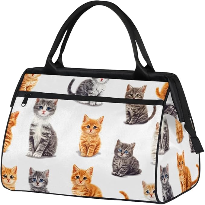 Funny Animal Cat Overnight Weekender Bag for Women Men Travel Duffel Bags Waterproof Luggage Carry on Sports Yoga Gym Bag
