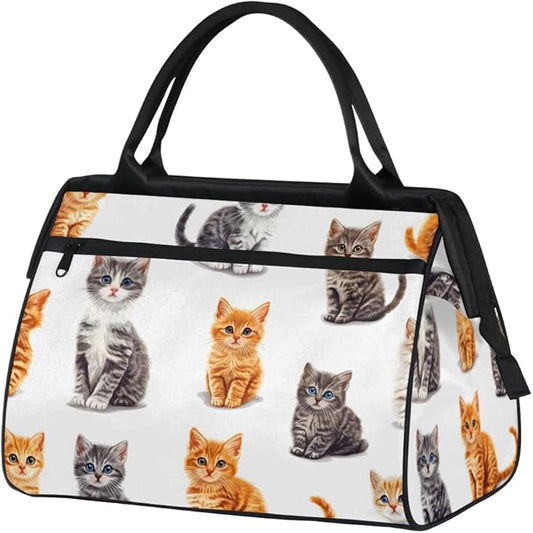 Funny Animal Cat Overnight Weekender Bag for Women Men Travel Duffel Bags Waterproof Luggage Carry on Sports Yoga Gym Bag
