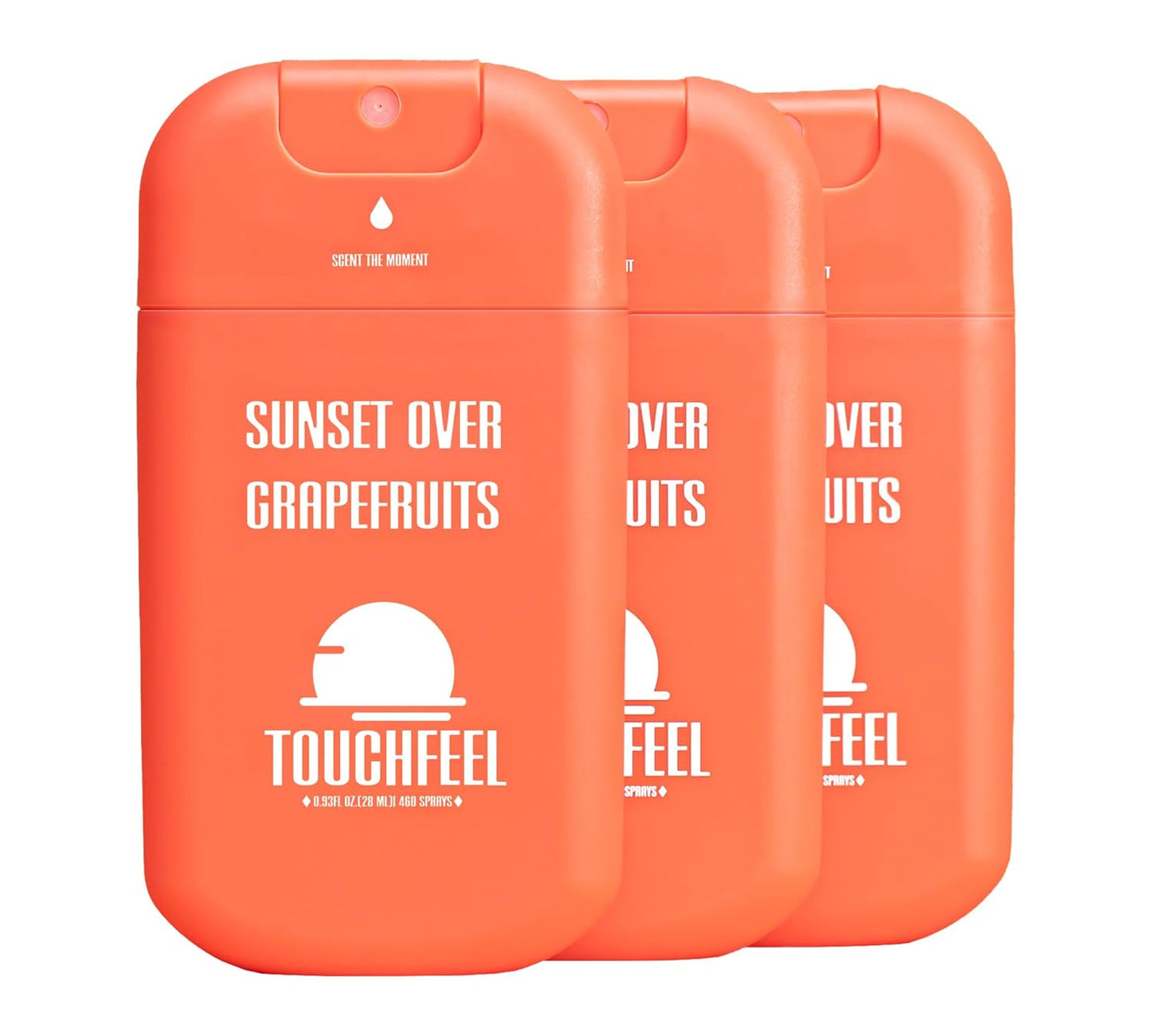 Power Mist Hand Sanitizer Spray, Scented Hydrating Hand Sanitizers Travel Size Refillable, Pocket Portable 3-Pack (Sunset over Grapefruits) 0.93Fl Oz 460-Sprays Each