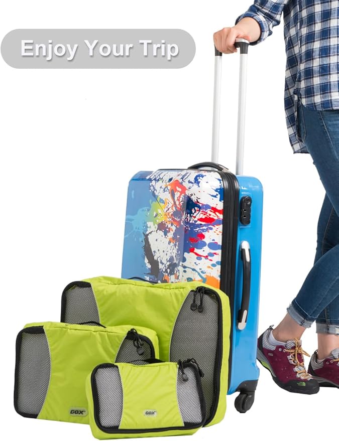 GOX Ultra Light 5 piece Packing Cubes Travel Luggage Organizer 1 Large 2 Medium 2 Small