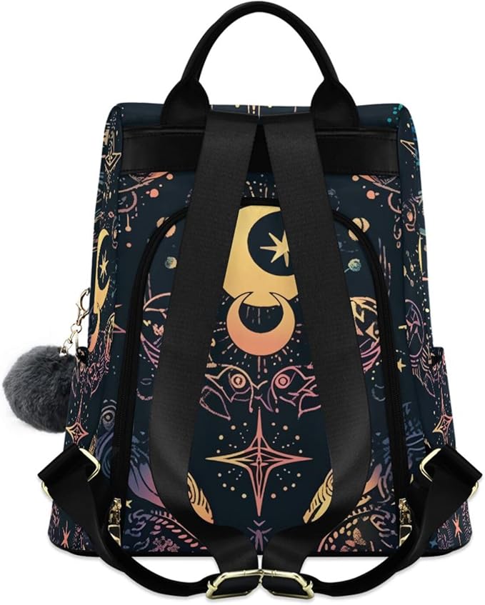 ALAZA Moon Stars Alchemy Witch Backpack Purse for Women Anti Theft Fashion Back Pack Shoulder Bag