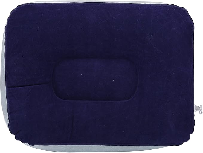 Inflatable Travel Foot Rest Pillow, Airplane Bed, PVC Material, Grey Blue, Special Feature: Inflatable, for Travel, Office, Home, Health/Wellness