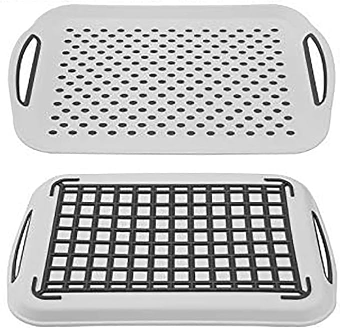 Ahyuan Collapsible Dish Drying Rack Portable Dinnerware Drainer Organizer for Kitchen RV Campers Travel Trailers Space Saving Kitchen Storage Rack Tray (With Drainboard)
