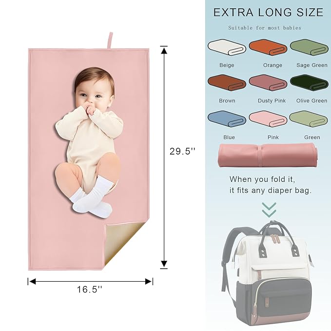 2 Pack Diaper Changing Pad for Baby, Portable Baby Changing Mat for Travel or Home, Foldable Mat Fits Perfectly in Diaper Bag (67-16)