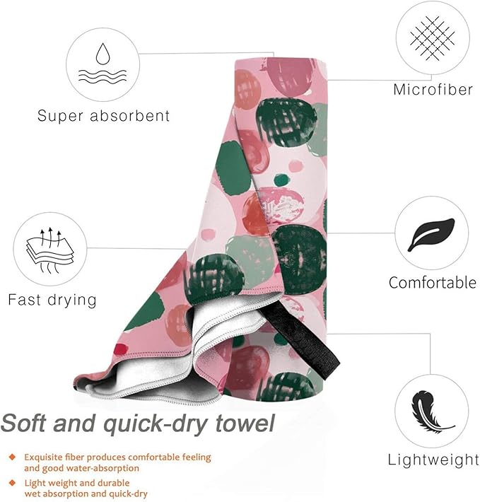 Pink Abstract Strokes Sand Free Beach Towel – 31.5"X63" Quick Dry Microfiber Beach Towels For Travel, Swimming, Pool, And Camping, Absorbent And Compact Beach Essential For Women, And Men