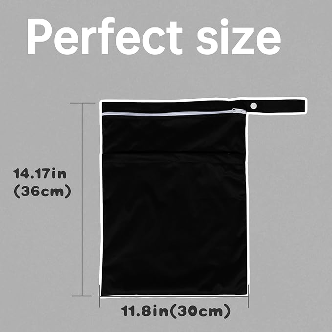 Wet Dry Bags Two Zipper Pockets Travel Beach Pool Reusable Waterproof Yoga Gym Bag for Baby Cloth Diaper Swimsuits Wet Clothes 3 Packs 3L08