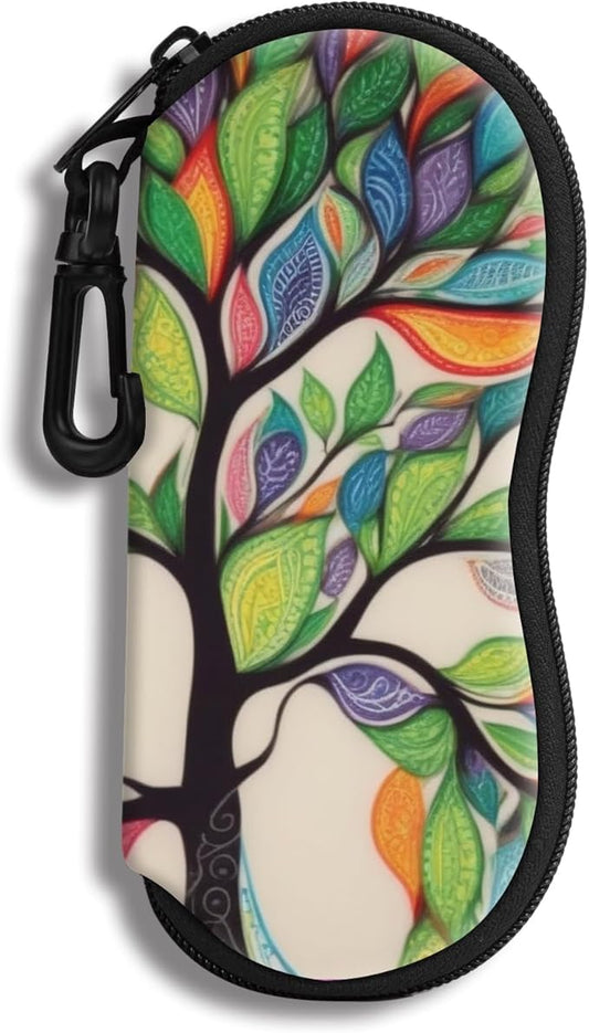 Hion Sunglasses Soft Case Ultra Light Neoprene Zipper Eyeglass Case With Belt Clip