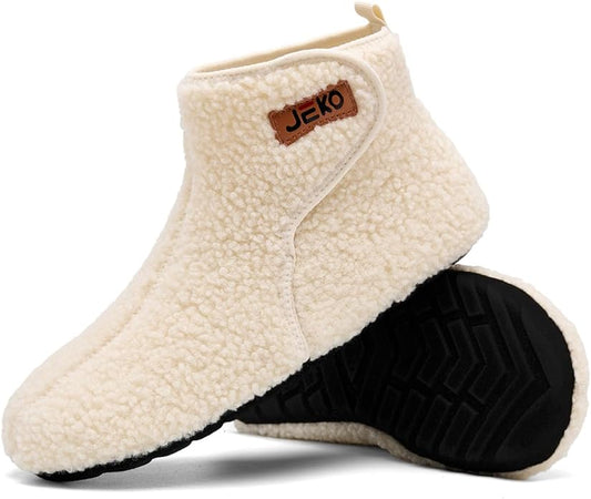 UUBARIS Bootie Slippers for Women Men Furry Warm House Sock Shoes For Indoor Outdoor Travel