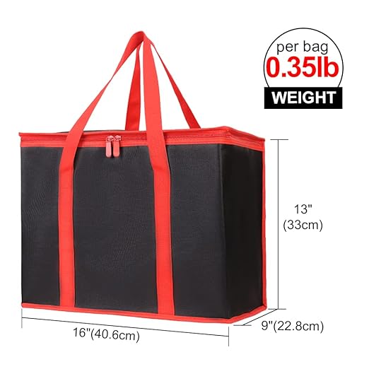 Bodaon Insulated Reusable Grocery Bags with Hard Bottom, X-Large Freezer Cooler Bag with Top, Catering Shopping Bag for Food Delivery/Travel/Groceries, Thermal Bags for Cold and Hot Food