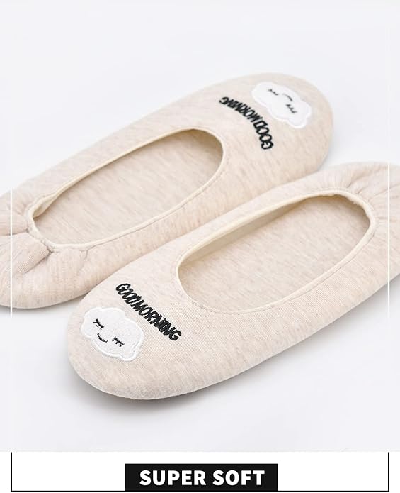 Panda Bros Women's Ballerina House Slippers,Anti-Skid Comfy Warm Ballet Style Slippers