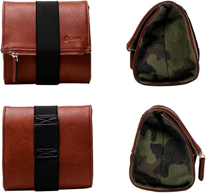CANPIS Mirrorless Camera Case, Leather Small Camera Bag Lens Pouch, Photography Travel Bag, Outdoor Carry-on Storage Bag (not support DSLR Camera and Long Lens)