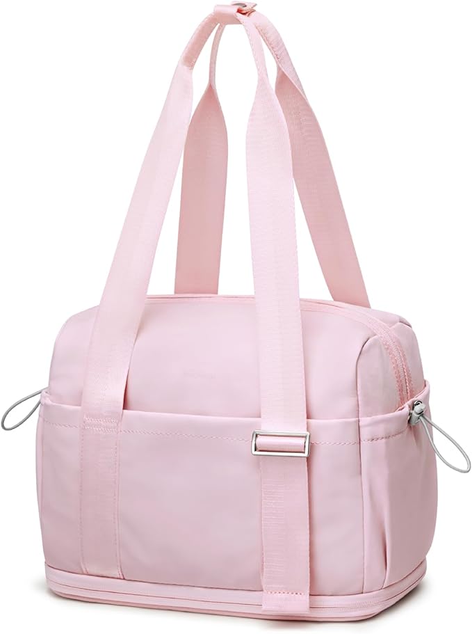 G4Free 10L Mini Gym Bag, Lightweight Small Duffle Bag with Wet Pocket for Women Men, Cute Duffel Bag for Workout Dance Yoga Travel, Pink
