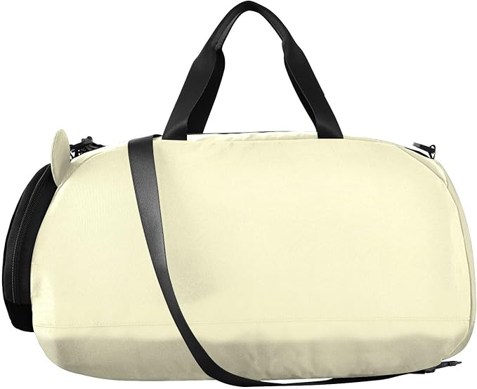 Lemon Chiffon Solid Color Pure Plain Small Gym Bag with Shoes Compartment Large Capacity Personal Item Travel Bag for School Practice, Sports, Travel bolso de viaje para hombre