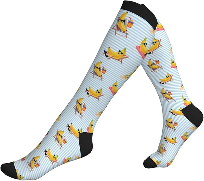 Compression Socks Knee High Circulation Support Socks For Women Men Athletic Running Work Hiking Cycling Travel
