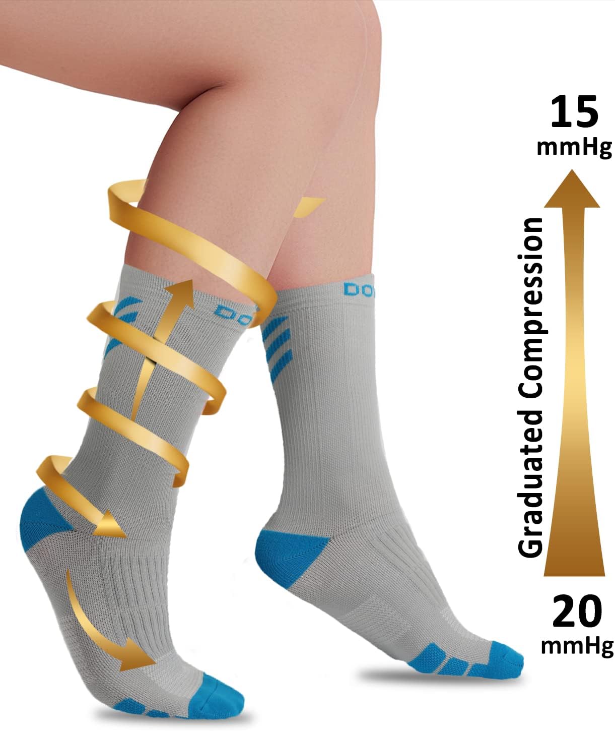 DOVAVA Dri-tech Compression Crew Socks (4/6 Pairs), Comfort Boost Circulation