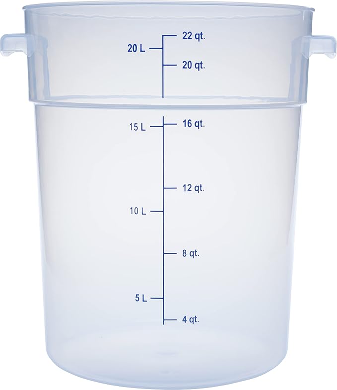 Carlisle FoodService Products None Container, 22 Quart (Pack of 6), Clear