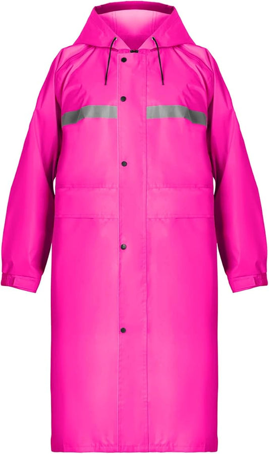 Coralrain Long Hooded Raincoat Safety Waterproof Emergency Rain Jacket Poncho for Men Women Adults