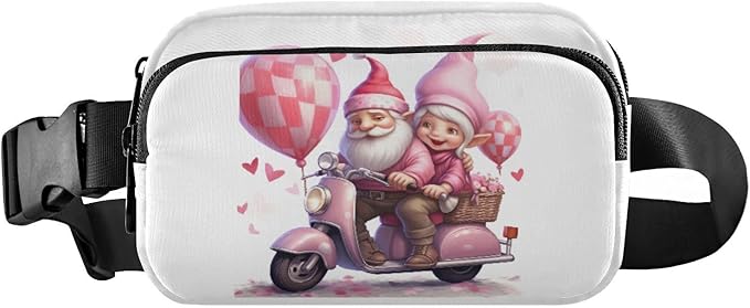 Valentine Gnome Balloons Fanny Pack for Women Men Water Resistant Fashion Waist Packs with Adjustable Strap Belt Bag for Travel Workout Jogging Hiking 21218114
