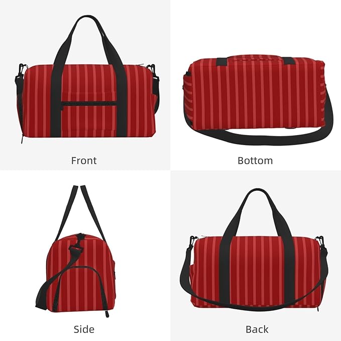 Crimson Women'S Gym Duffle Bag With Shoes Compartment, Ideal For Travel, Gym, Sports, Duffel, Weekender