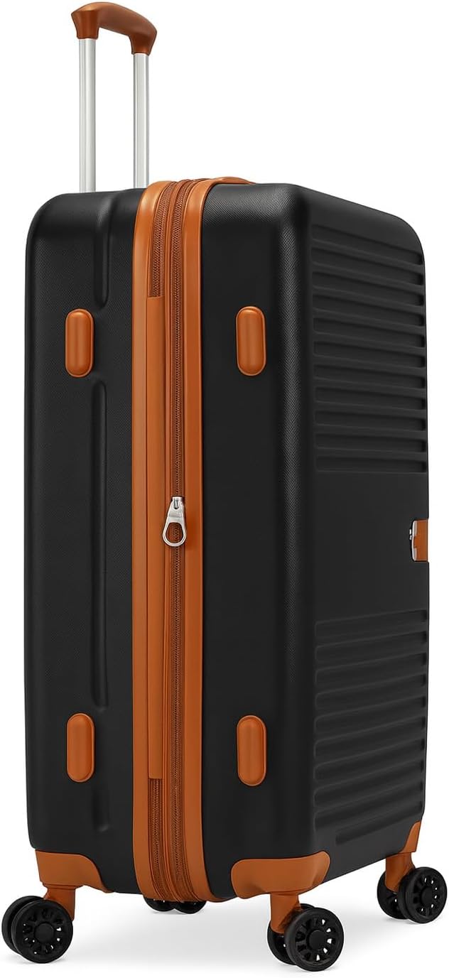 World Traveler Garland Lightweight Hardside 28-Inch Expandable Spinner Luggage with TSA Lock - Black