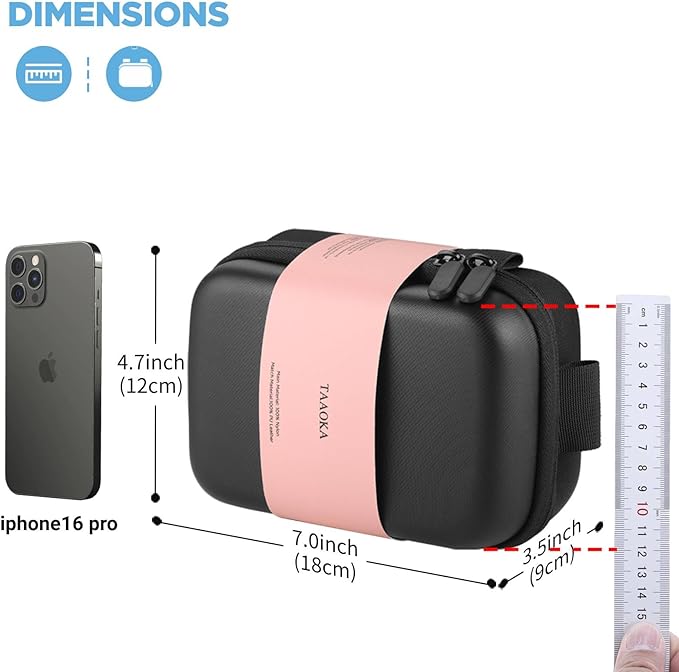 Digital Camera Case, Protective & Lightweight Camera Case with 3 Carrying Ways, Waterproof & Shockproof Small Camera Bag for Power Shot/Sony DSCW800/DSCW830 - Black