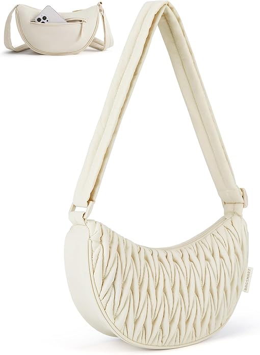 BAGSMART Small Crossbody Bag for Women Men Trendy，Quilted Crossbody Hobo Bag with Adjustable Strap and Inner Pockets