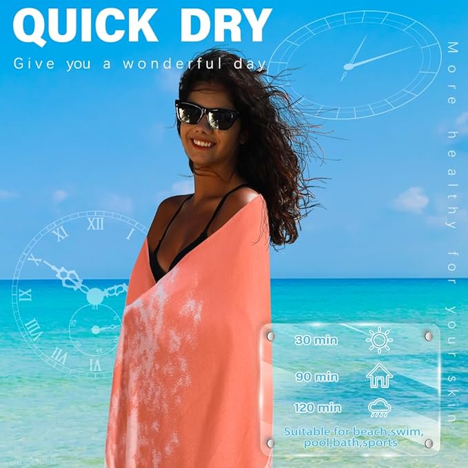 Thin Turkish Beach Towel Lightweight Quick Dry Absorbent Cotton Bathroom Bath Pool Swim Towels Extra Large Oversized Sand Free Beach Accessories Essentials Cloud Gifts for Adult
