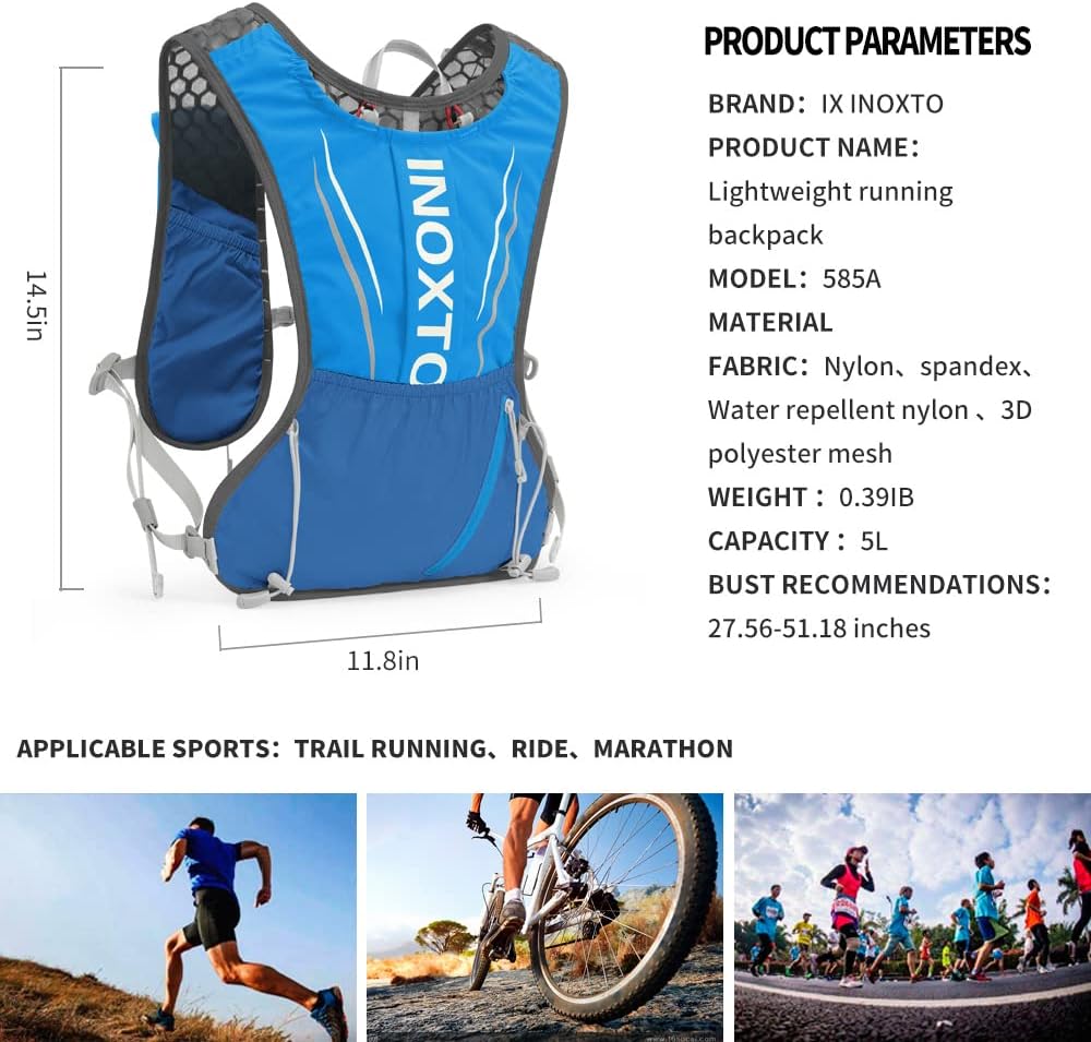 Running Hydration Vest for Men Women Water Backpack for Running 3L Running Hydration Pack for Trail Running Marathon Race Hiking