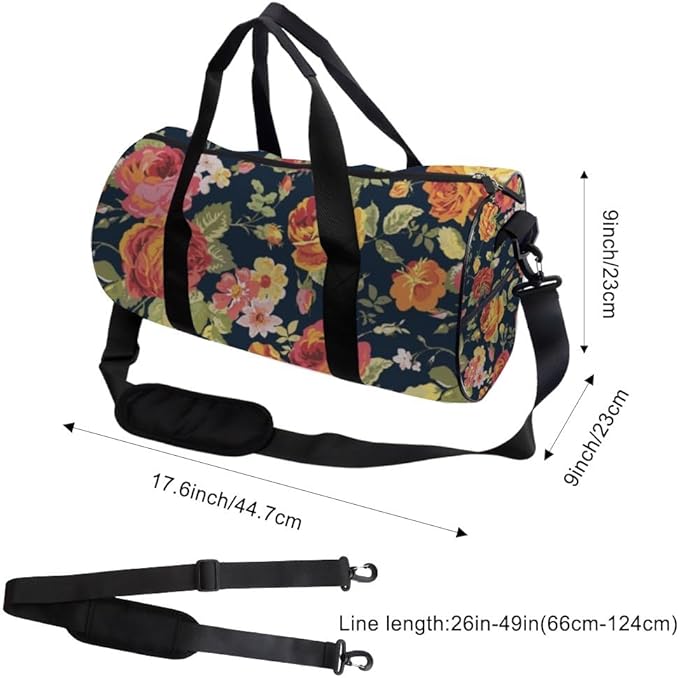 Soft Yellow Petals Foldable Duffel Bag Women Oxford Tote Bags Adjustable Shoulder Strap, Convertible Carry Backpack Gothic Duffle Bag For Wrestling Hiking Gym Accessories For Men