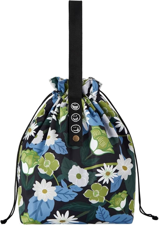 Reusable Small Lunch Bag,Drawstring Lunch Bag,Insulated Handbag Tote bag with Handle