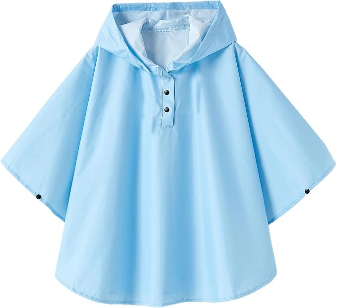 Spmor Kids Rain Poncho Hooded Jacket Rain Coat