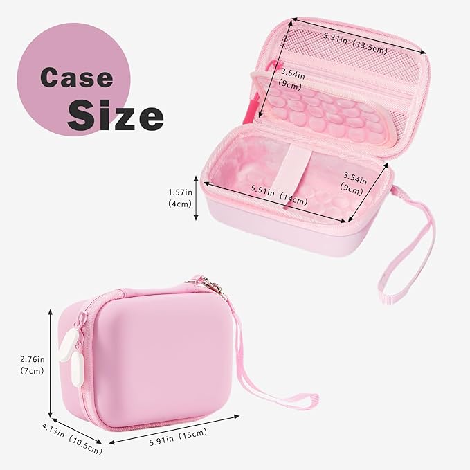 ProCase Hard Shell Digital Camera Case for Canon G7X Mark III Mark II, Sony Cybershot, PowerShot SX740, Ricoh GR III, Kodak Pixpro, Compact 4K Vlogging Small Cameras Travel Carrying Storage Bag -Pink