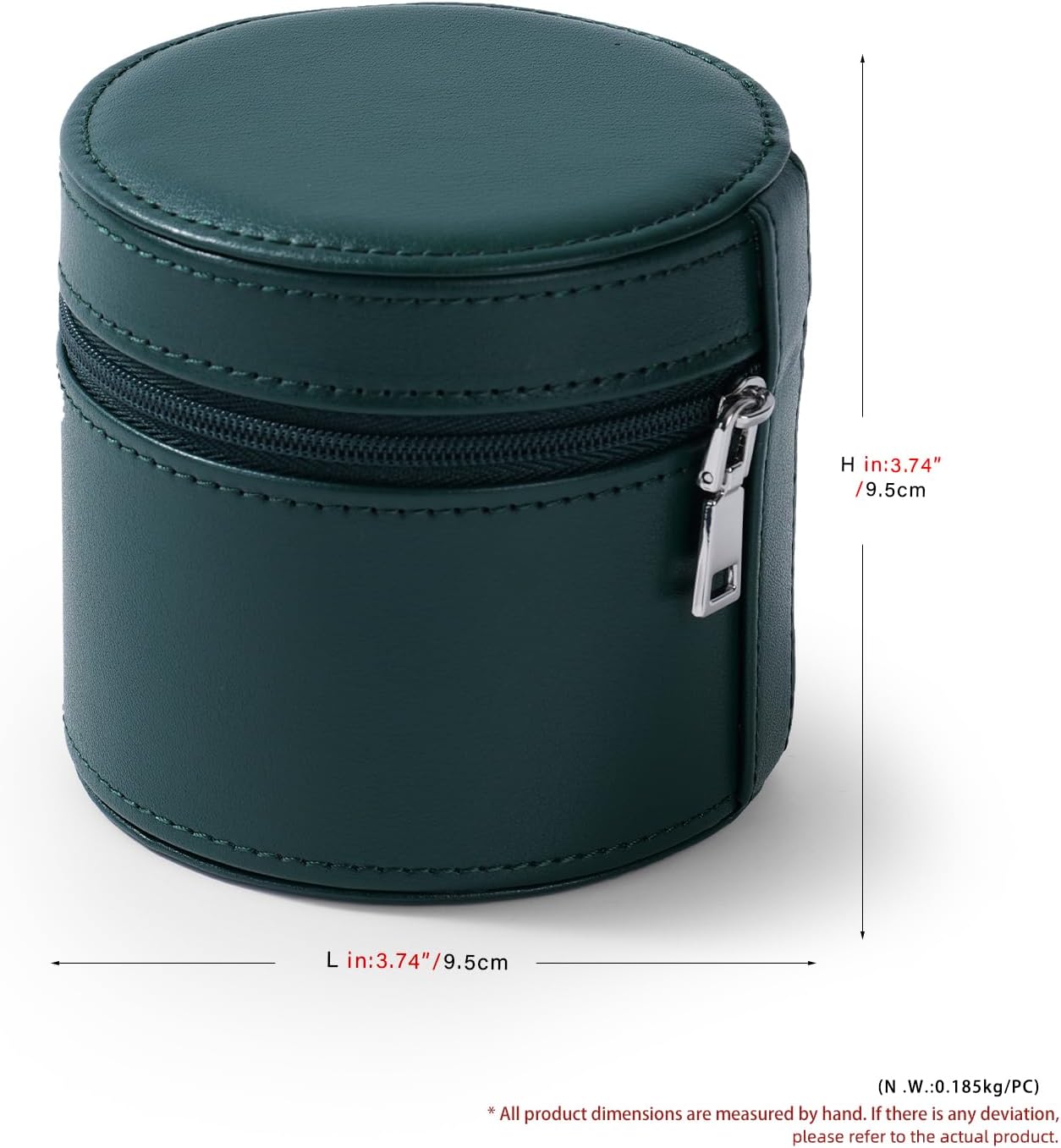 Oirlv Luxury Leather Watch Travel Case Single Watch Case with Removable Pillow(Green)